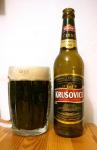 Krusovice cerne,  pivo Krusovice cerne - lahev a sklenice